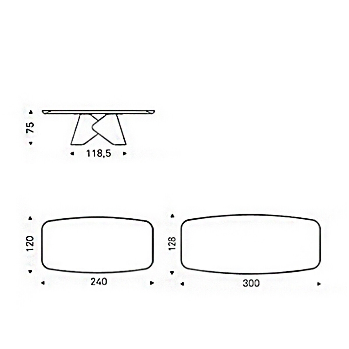 Scott Living Keramik-Vasen Set – 3 Stück, Schwarz, Milchkännchen-Design, Glänzend