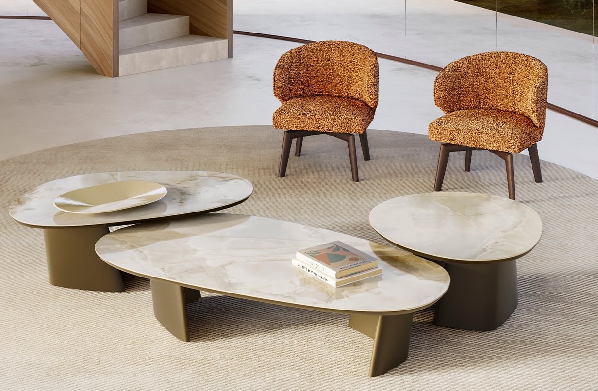 Eforma Achille low Stone – Designer Couchtisch