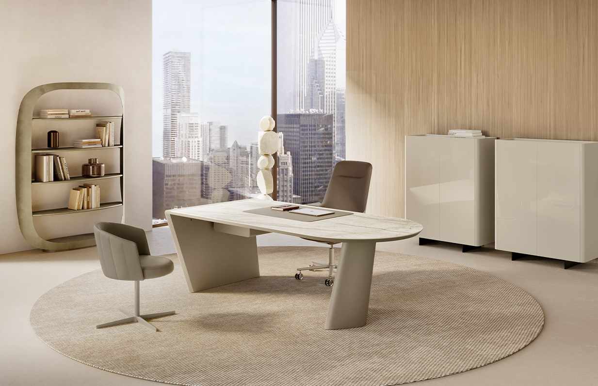 Eforma ACHILLE DESK – Designer Schreibtisch mit Keramikplatte