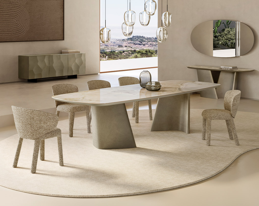 Eforma ACHILLE Keramik Top prime exklusiver Design Esstisch mit Keramikplatte in verschiedenen Größen