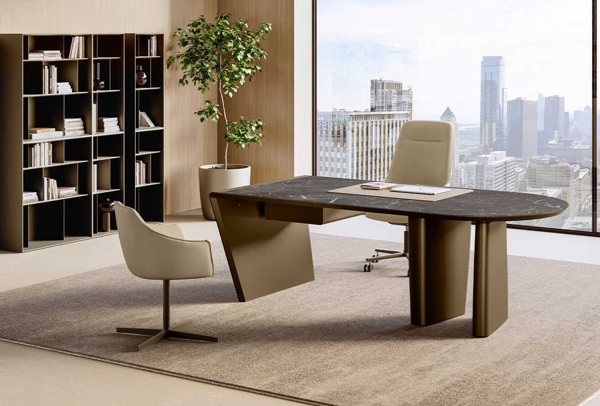 Eforma Albert DESK – Designer Schreibtisch mit Keramikplatte