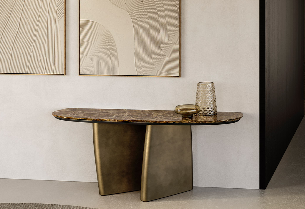 Eforma ALBERT CONSOLE – Designer Konsole mit Marmorplatte