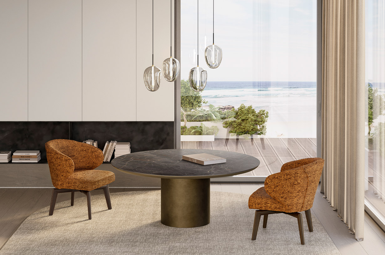 Eforma Tisch CILINDRO LOUNGE Prime mit Keramik Platte