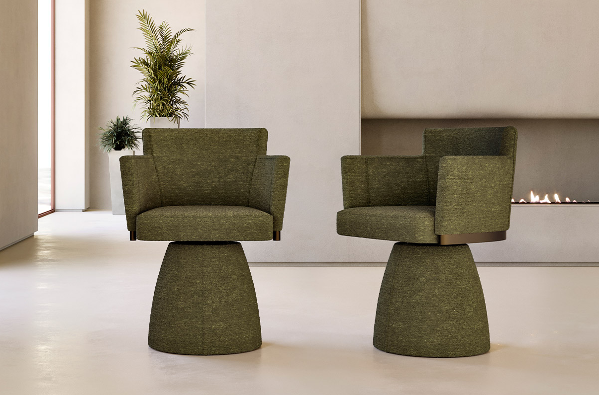 Eforma Ely Prestige Designerstuhl mit bezogenen Gestell opt.drehbar in Leder - oder Stoffbezug