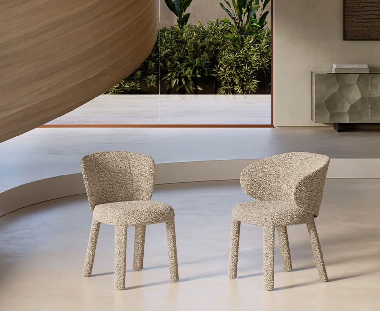 Eforma GUJA Prestige Designerstuhl mit bezogenen Gestell in Leder - oder Stoffbezug
