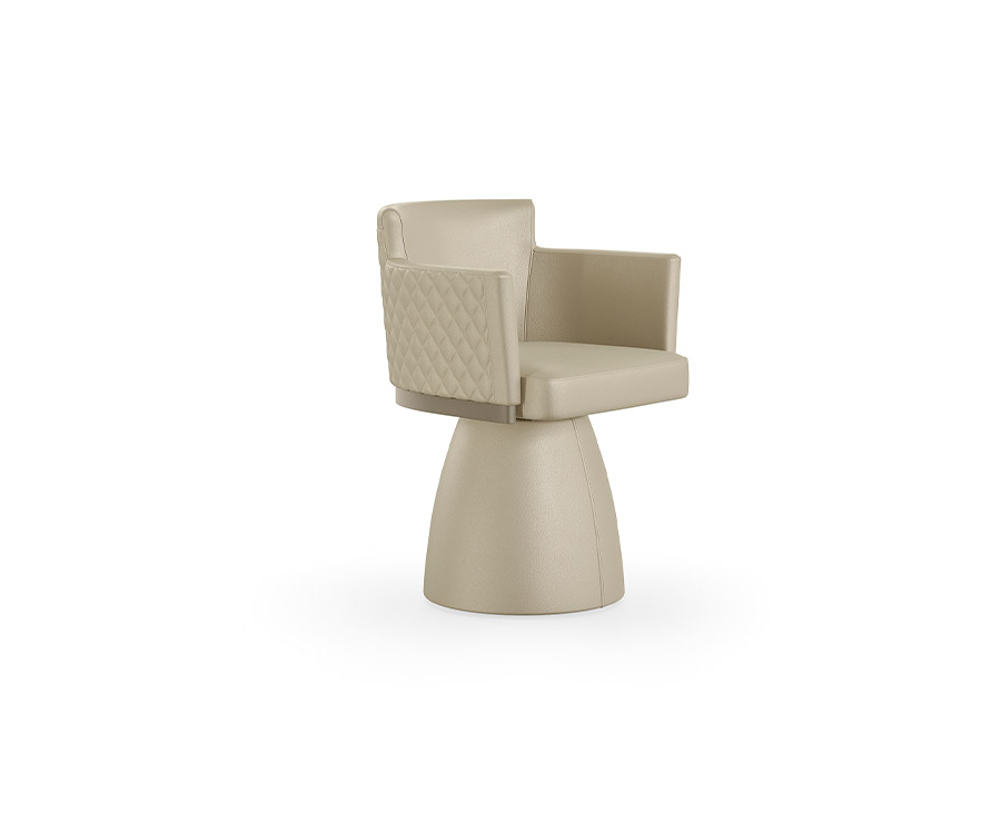 Eforma Ely Prestige Diamond gesteppt Designerstuhl mit bezogenen Gestell opt.drehbar in Leder - oder Stoffbezug