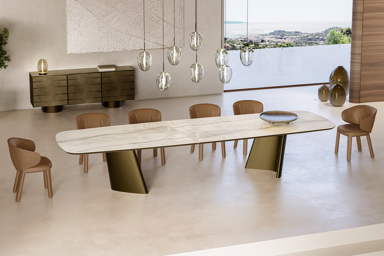 Eforma ACHILLE Keramik Top XL exklusiver Design Esstisch mit Keramikplatte in verschiedenen Größen