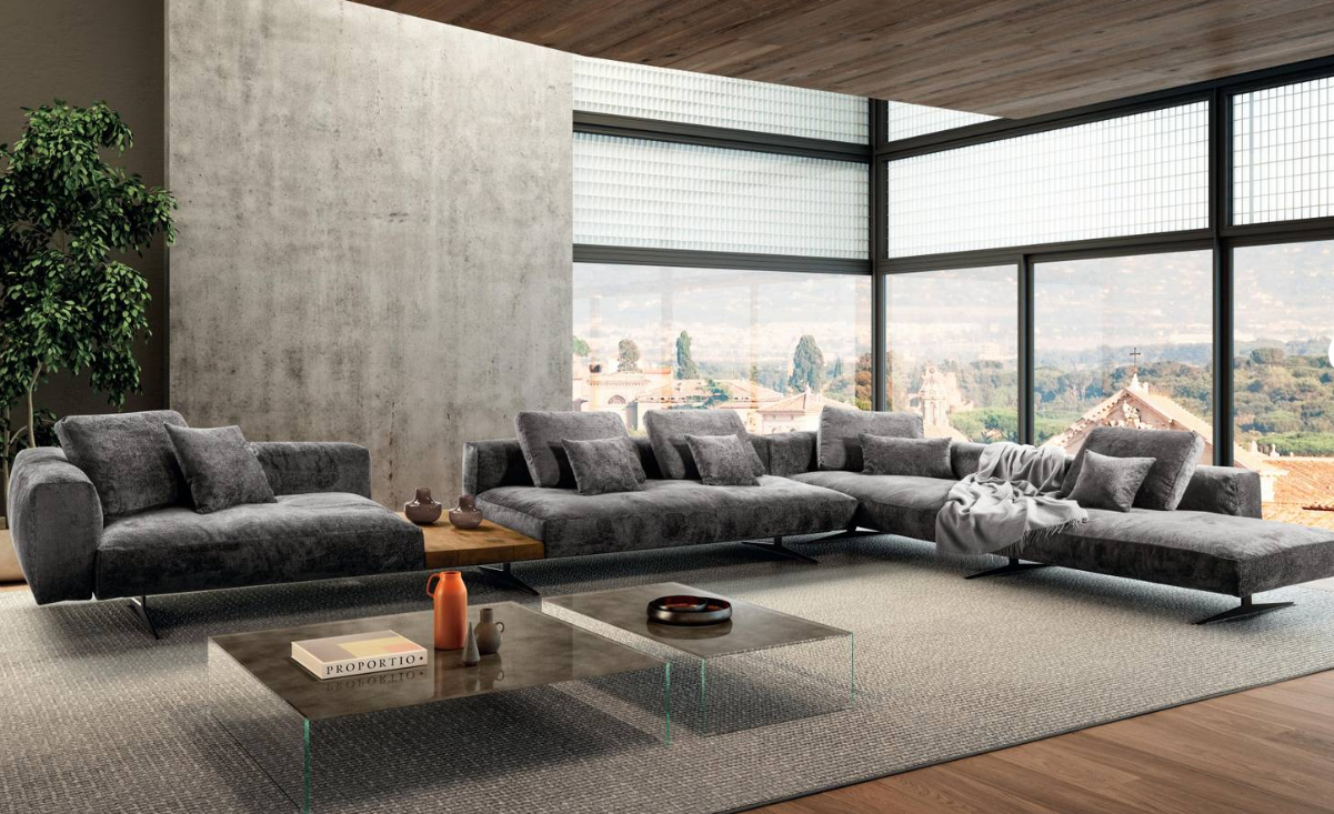 AIR soft Sofa LAGO 2615 Designersofa Divan L491.2CM - P314.6CM - A67CM